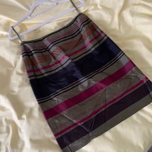 Striped skirt with hand beaded strip